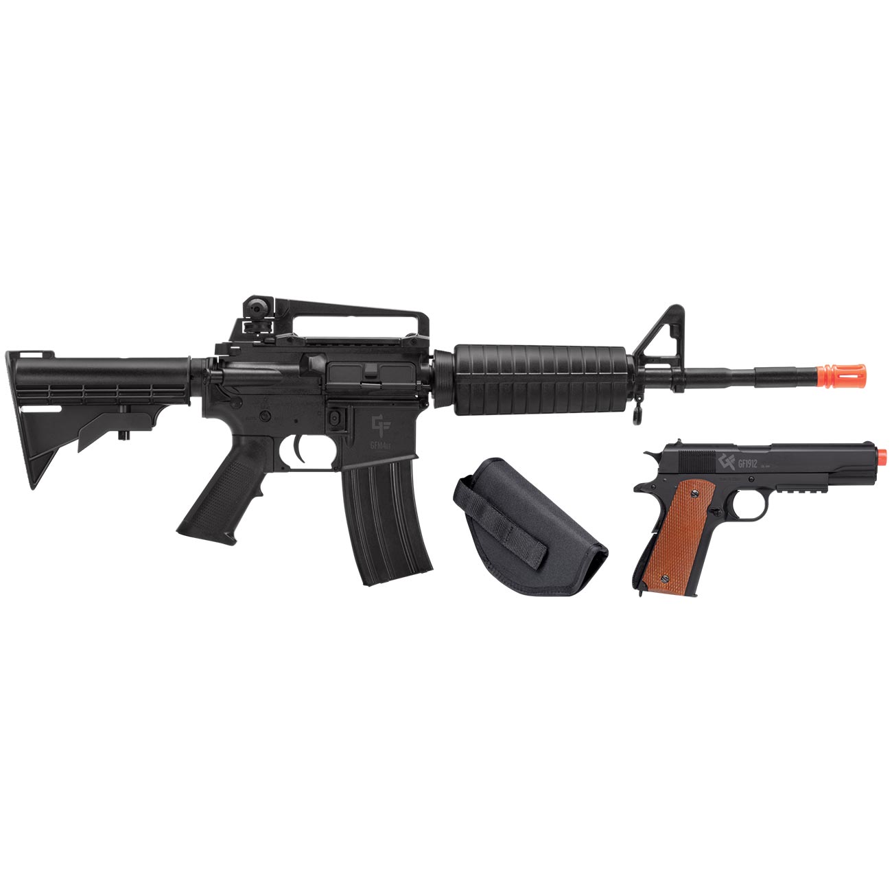 Crosman Game Face Defender Strike Airsoft Full/semi-auto Rifle And 1911 Pistol Kit