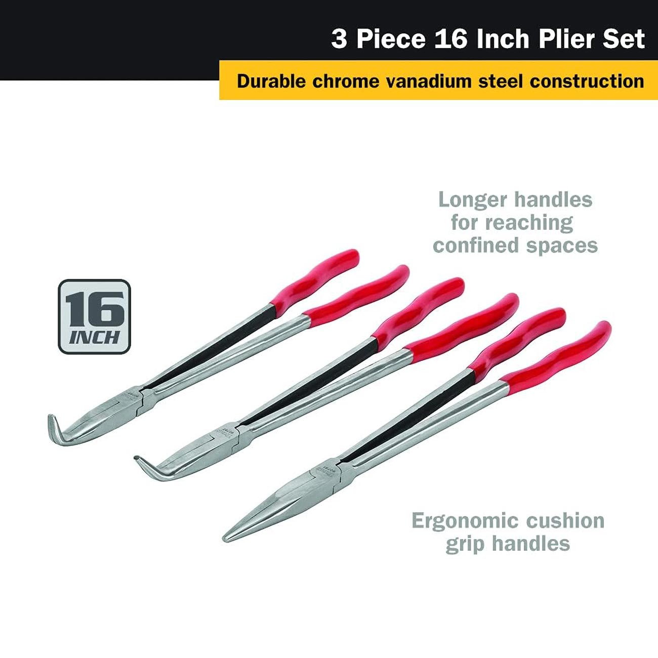 Titan 3 Piece 16" Long Nose Pliers Set