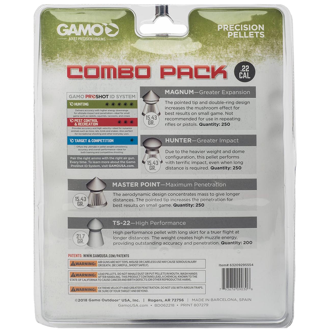 Gamo .22cal Assorted Pellet Combo Pack (950 Count)