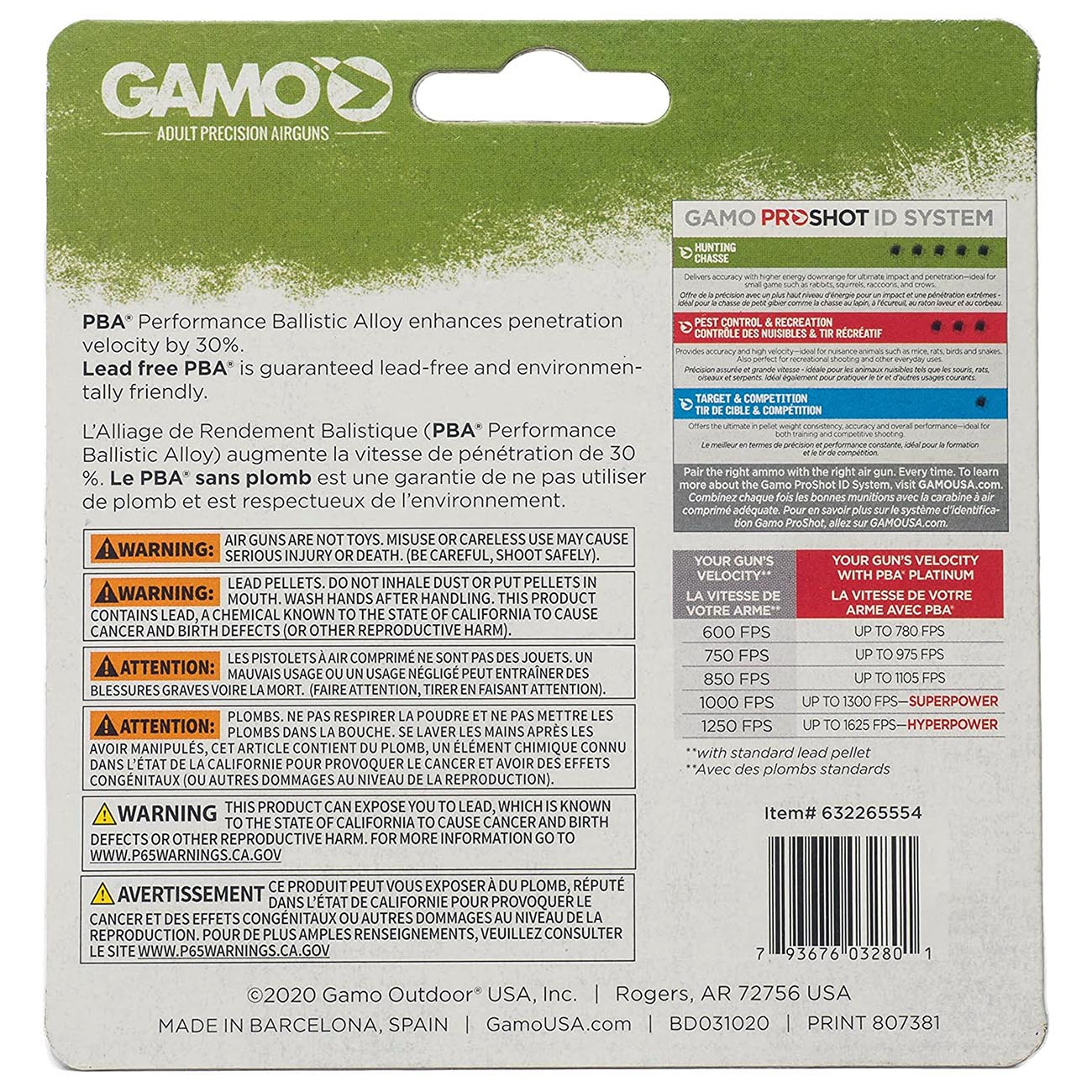 Gamo .22cal Domed Pba Platinum Air Gun Pellets - 9.7 Grain (50 Count)