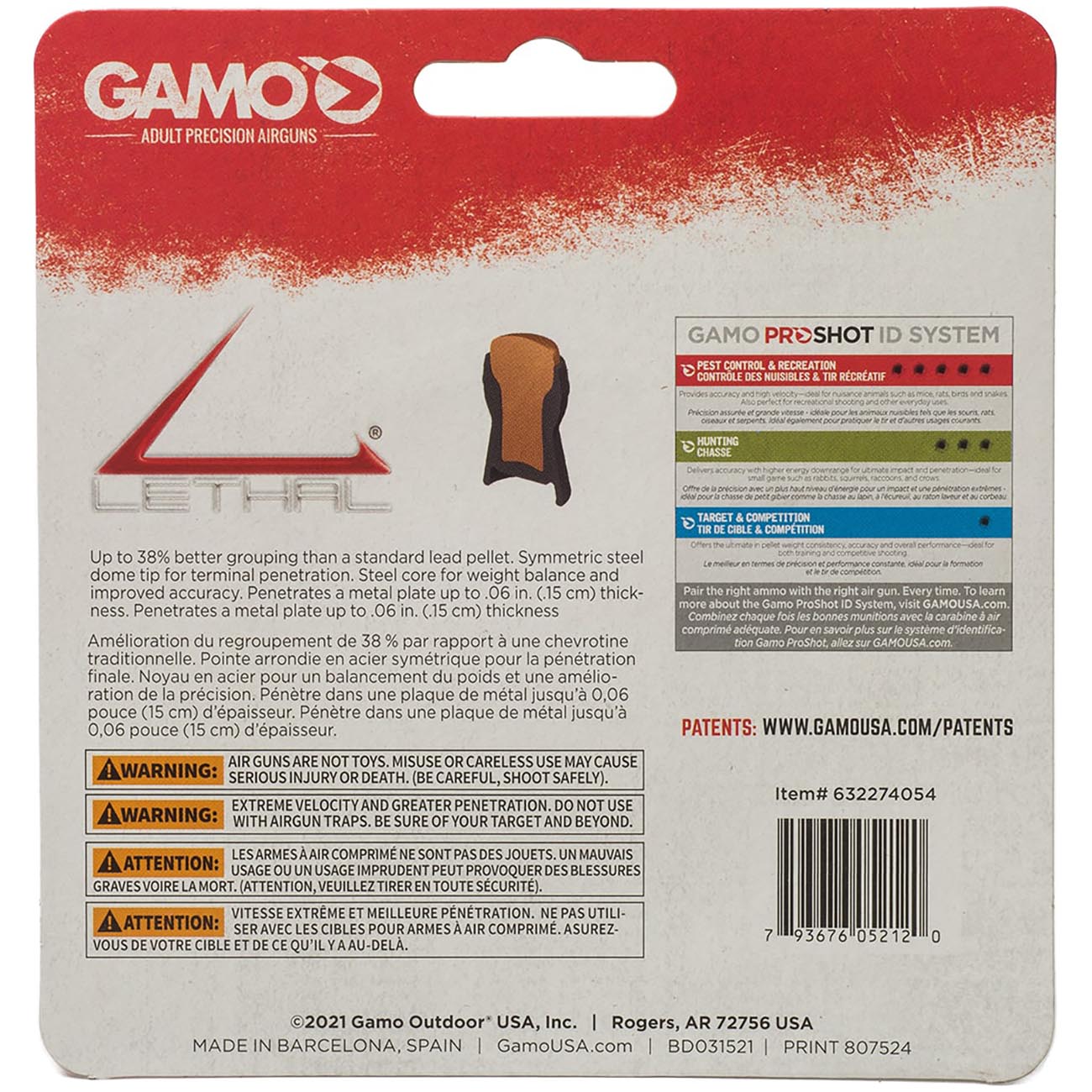 Gamo .177cal "lethal" Steel Domed Pellets - 5.56 Grain (100 Count)