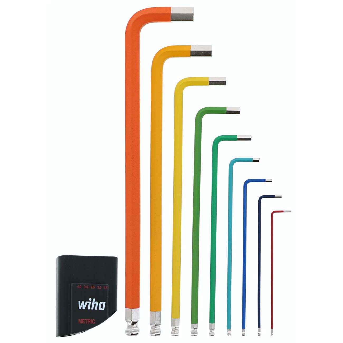 Wiha Ball End Color Coded Hex L-key Set (9 Piece Set) - Metric