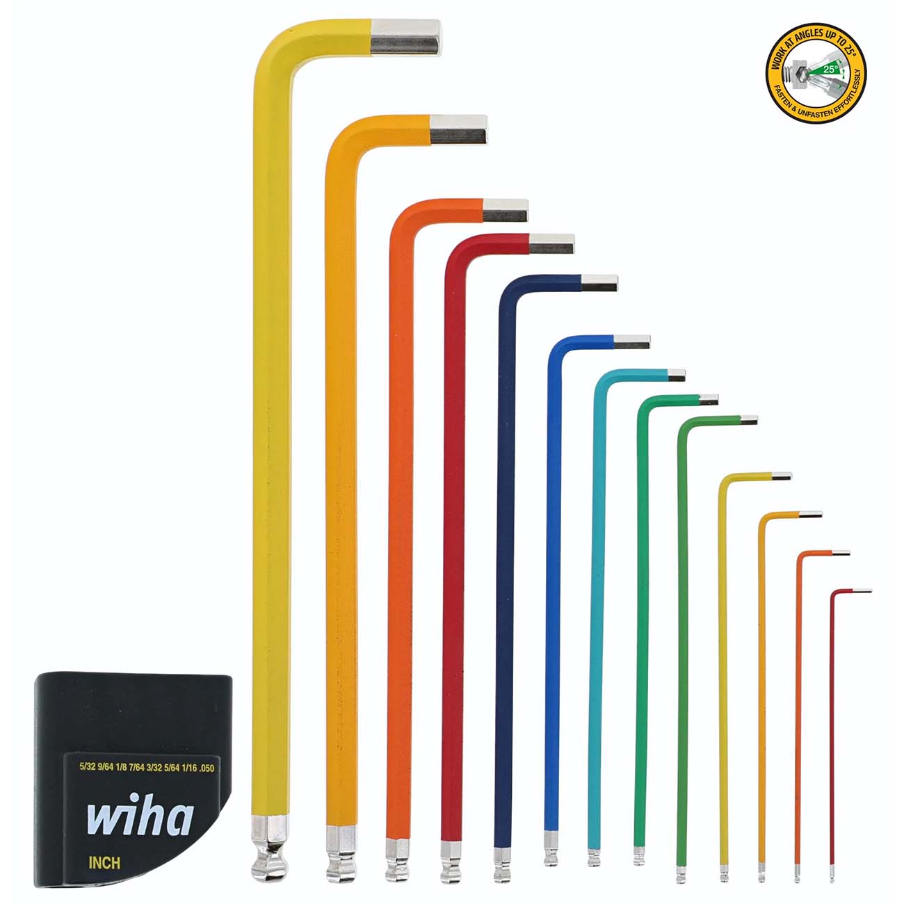 Wiha Ball End Color Coded Sae Hex L-key Set (13 Piece Set)