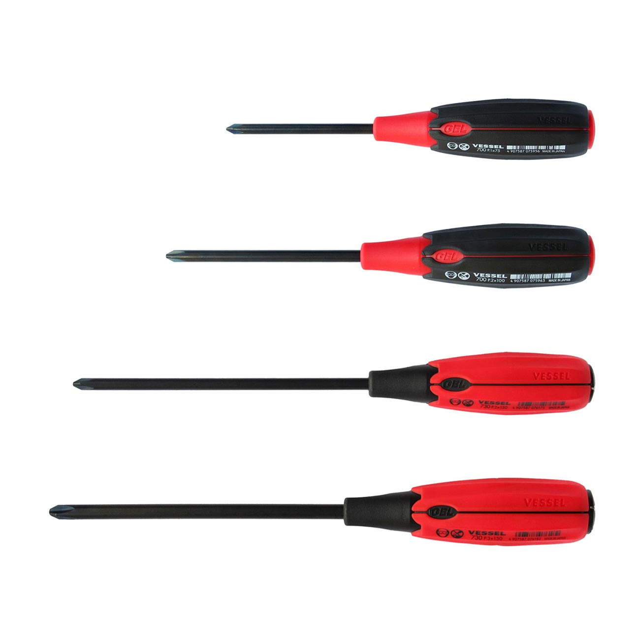 Vessel Super Cushion Jis Screwdriver Set (4 Piece Set)