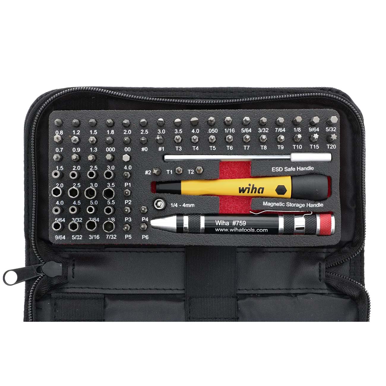 Wiha Master Technician Esd Safe Ratchet And Micro Bits Set With Travel Bag - 68 Piece Set