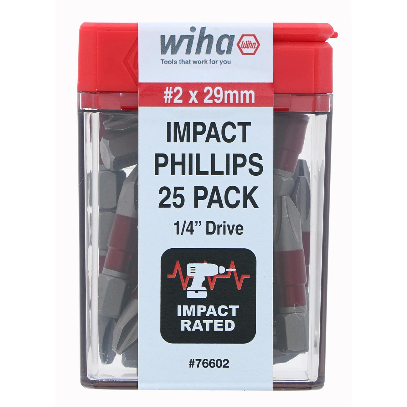 Wiha Terminator Impact Insert Bit Phillips #2 Pack Of 25 Bits