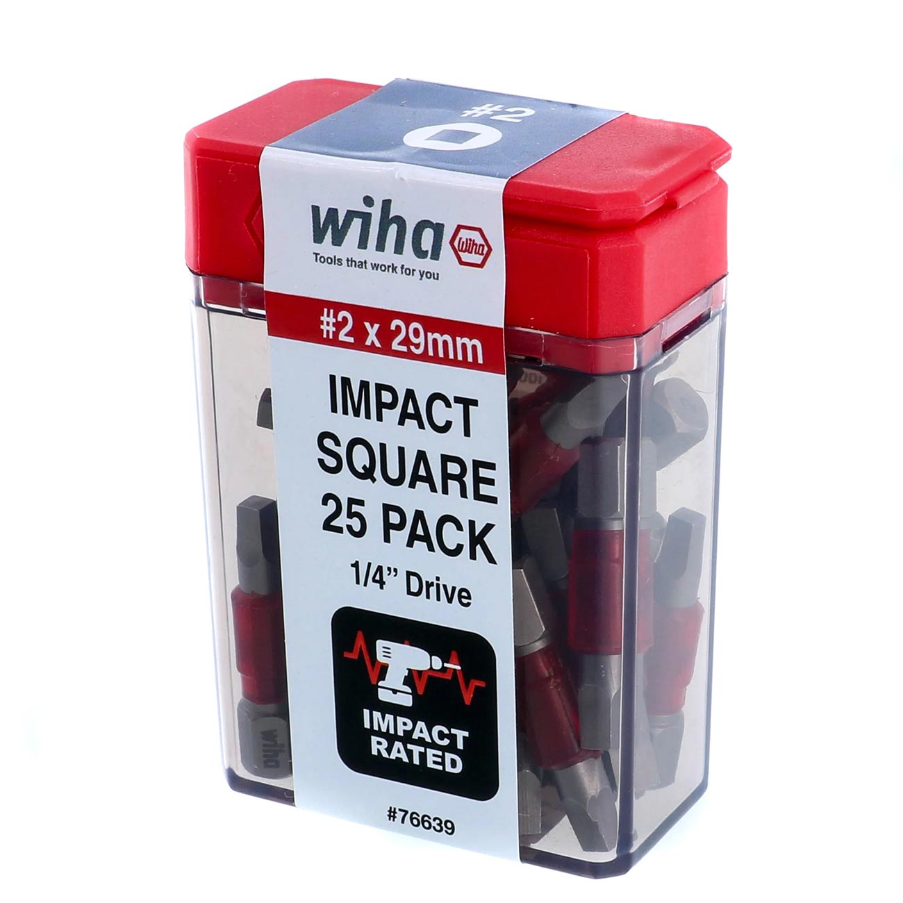 Wiha Maxxtor Square #2 Impact Bits (25 Pack)