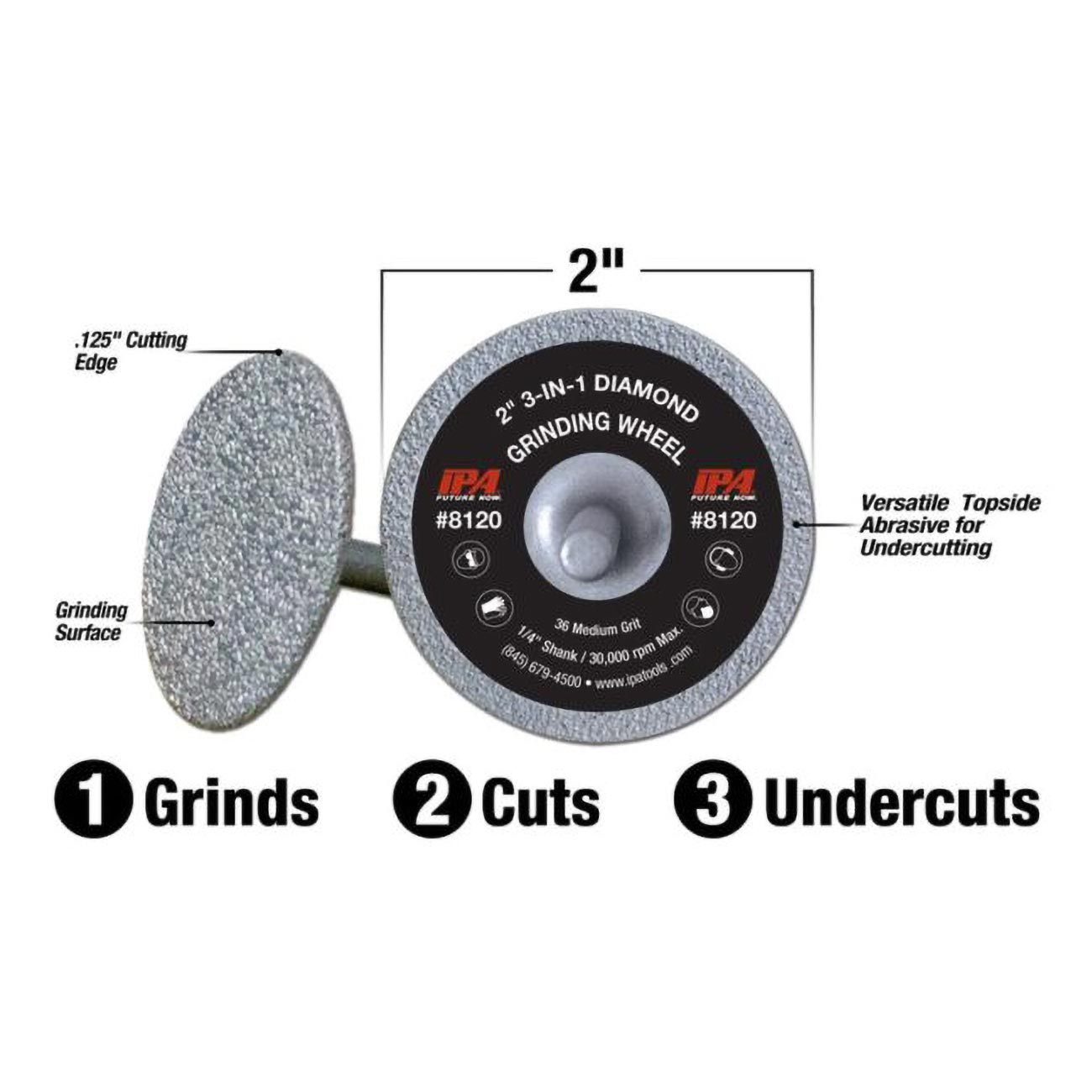 Ipa 2″ 3-in-1 Diamond Grinding Wheel