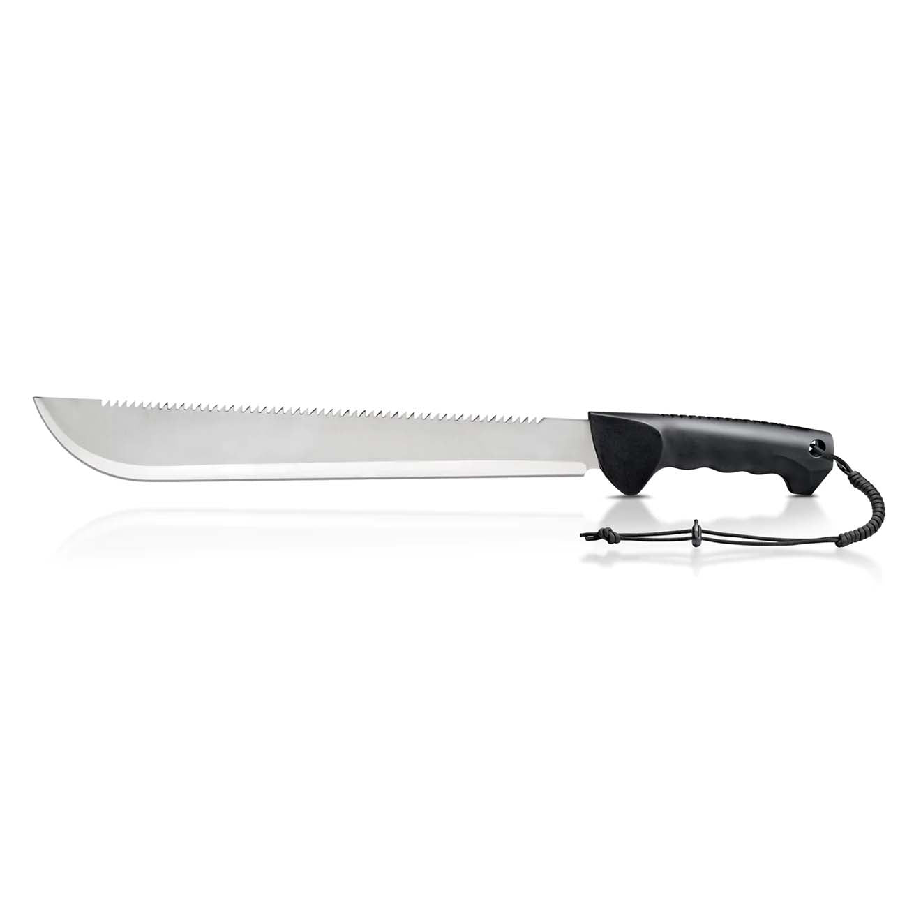 Kilimanjaro 21" Machete (bm21) With Serrated Back And Black Finish With Nylon Storage Sheath