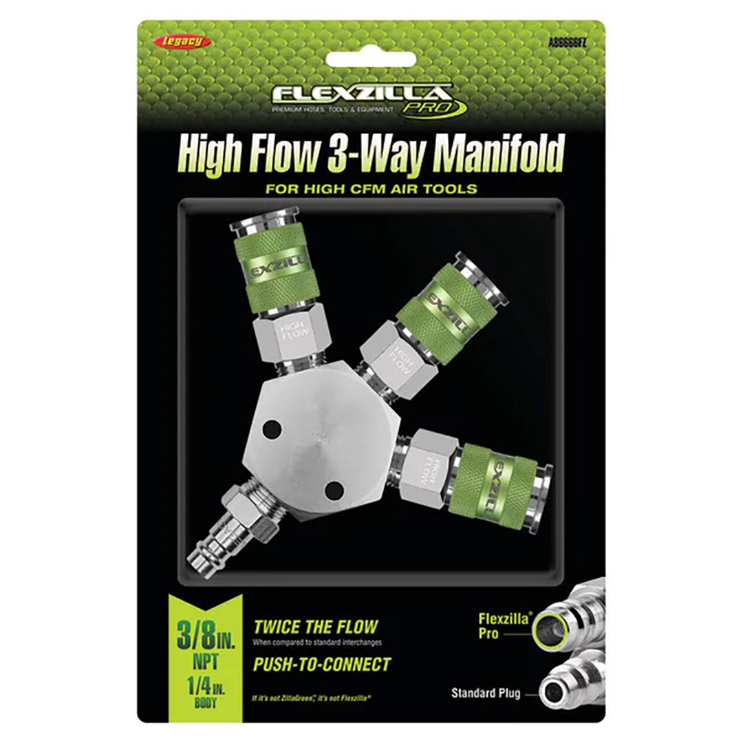 Flexzilla Pro High Flow 3-way Manifold 3/8" Npt