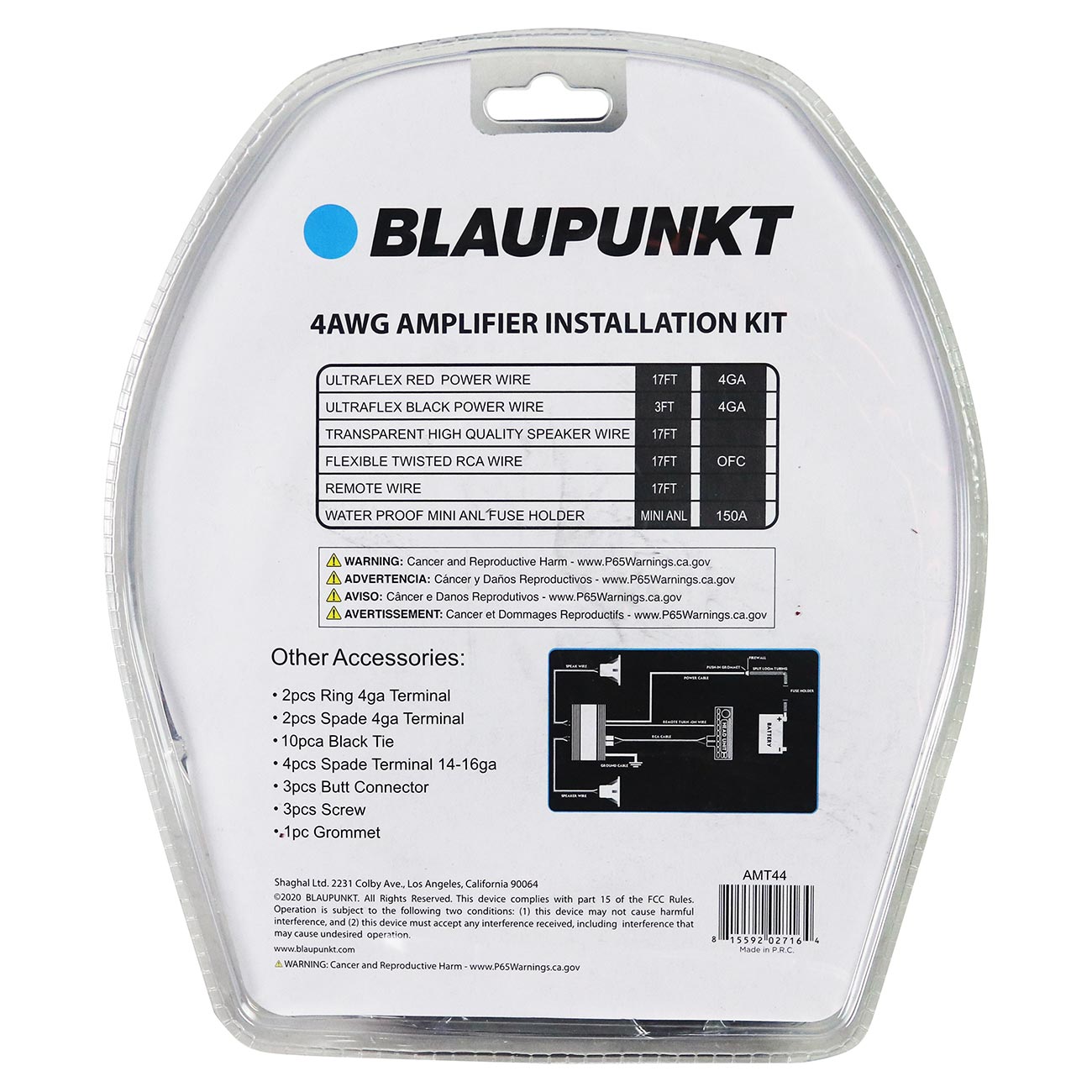 Blaupunkt 4-gauge Complete Amplifier Wire Kit - Red