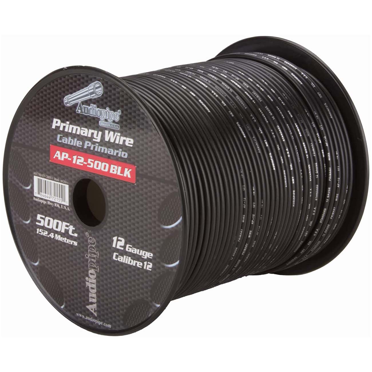 Audiopipe 12 Gauge 500ft Primary Wire Black