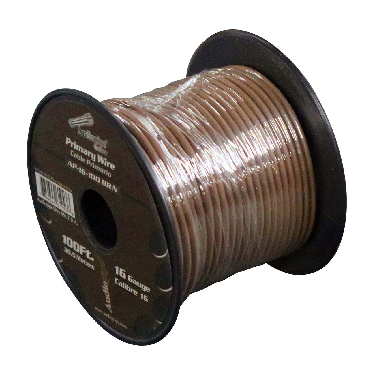 Audiopipe 16 Gauge 100ft Brown Primary Wire