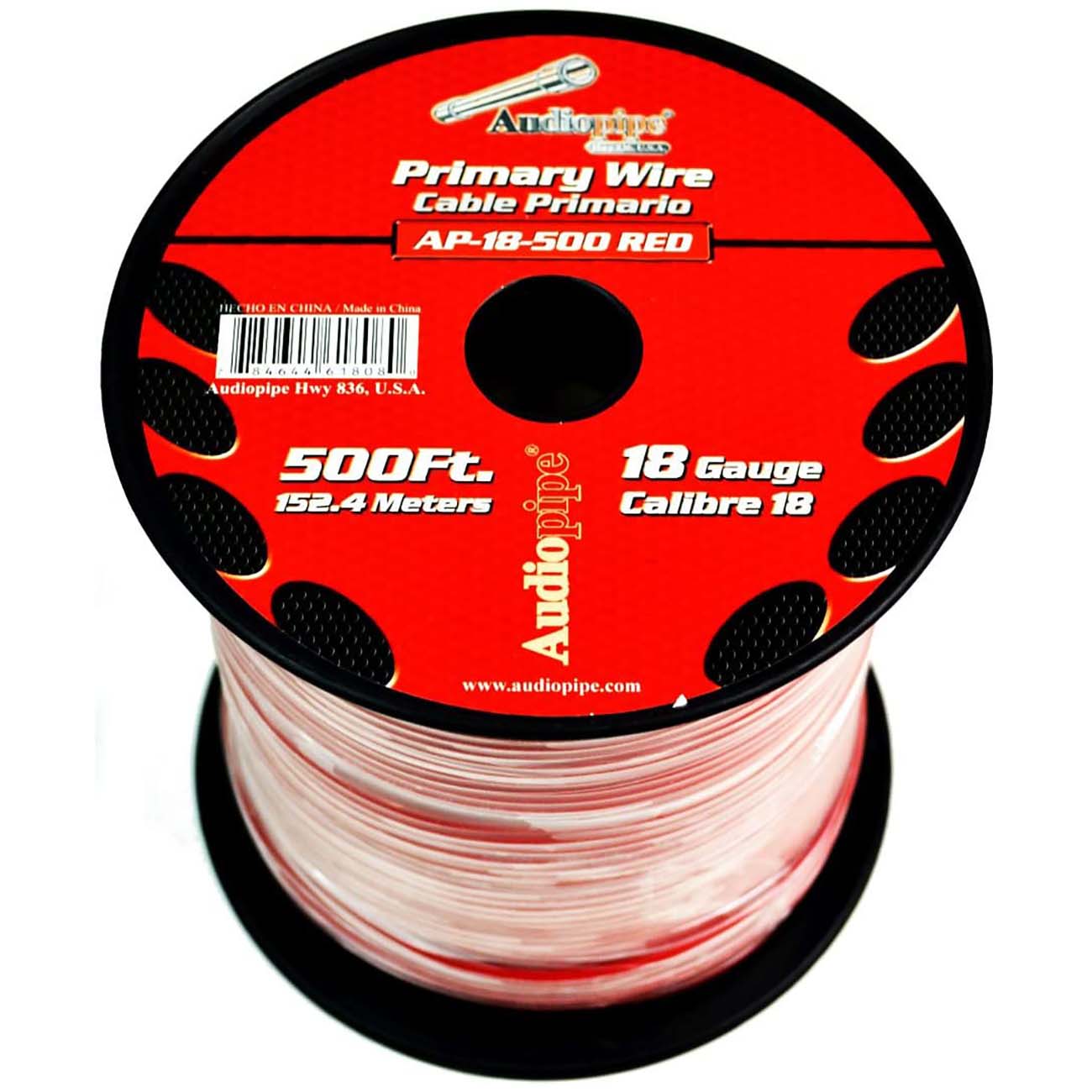 Remote Wire Audipipe 18ga 500' Red