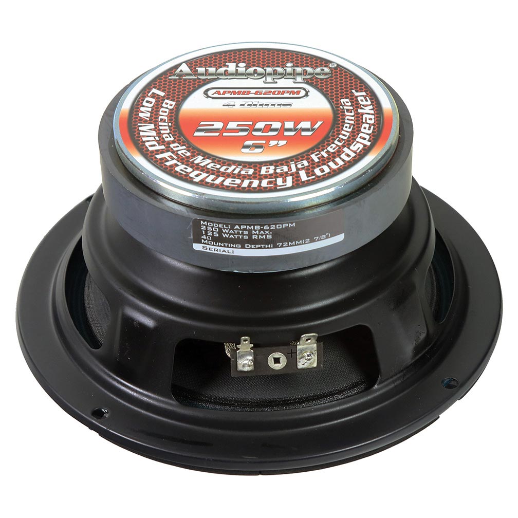 Audiopipe Low Mid Frequency Loudspeaker 6" 250w Max Each