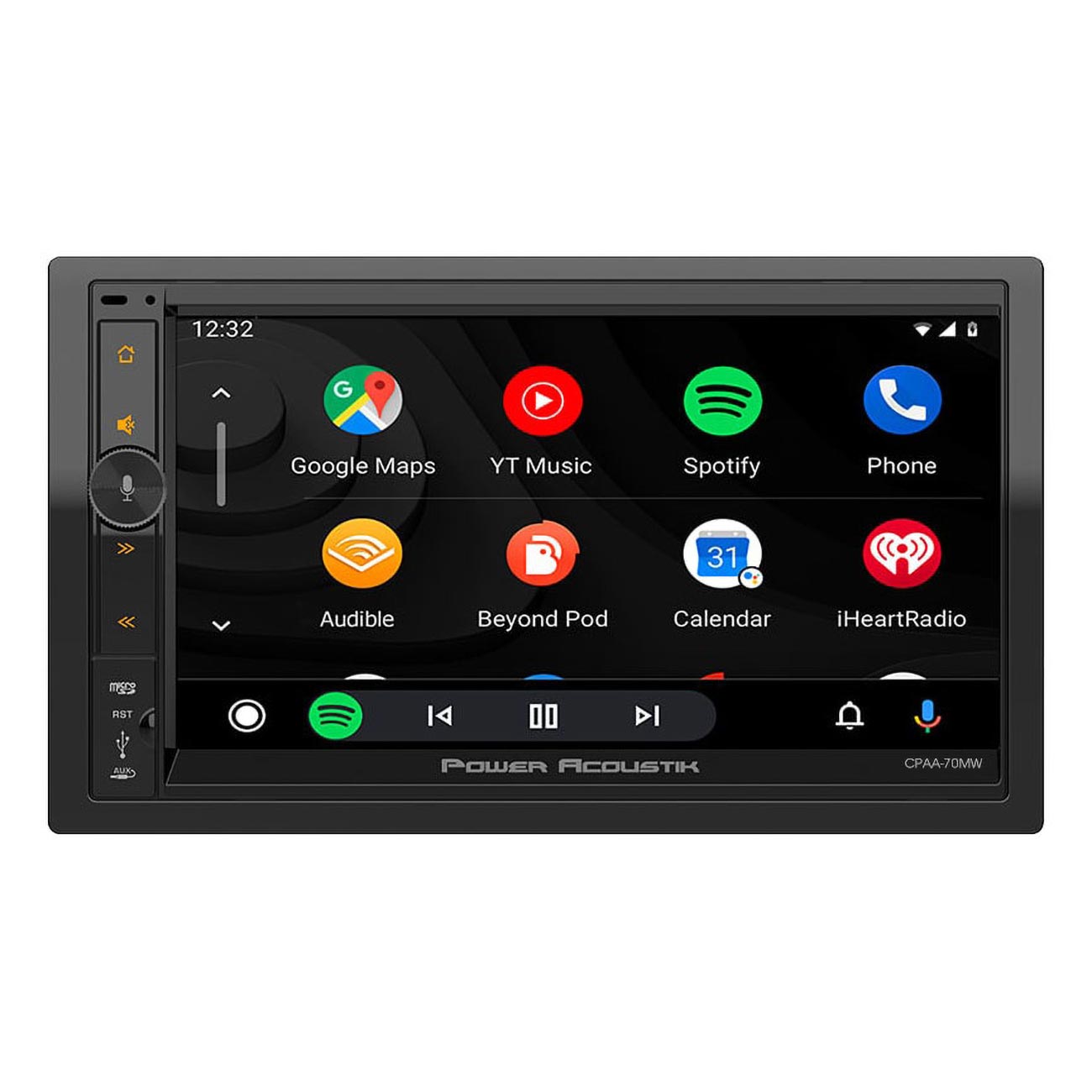 Power Acoustik 7” Double Din Receiver With Wireless Apple Carplay/android Auto