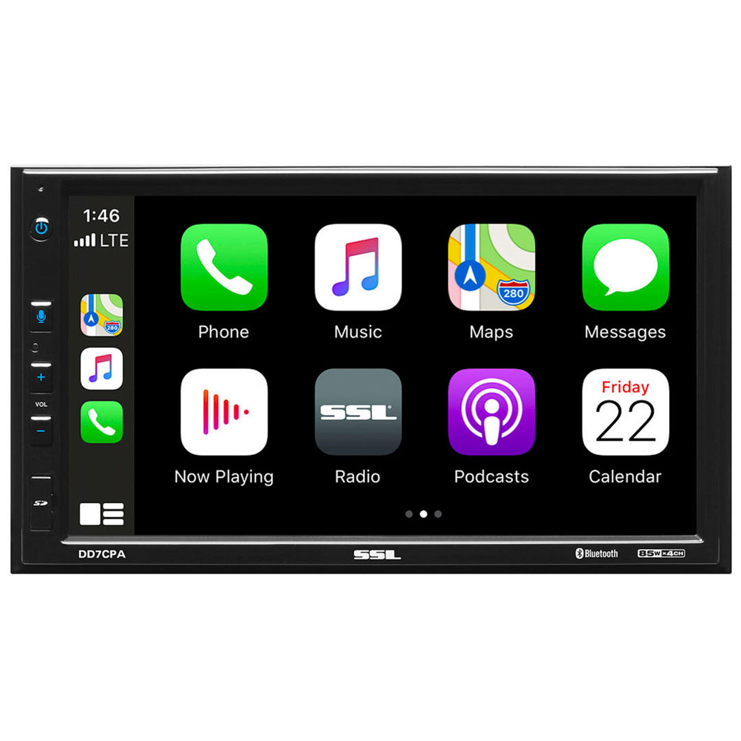 Sound Storm Double Din 7" Touchscreen Am/fm/bluetooth/carplay With Backup Camera