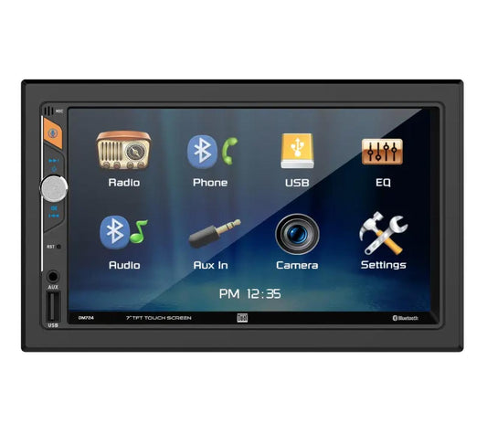 Dual 7" Lcd Mechless Double Din Bt Usb/micro Sd Backup Cam Input