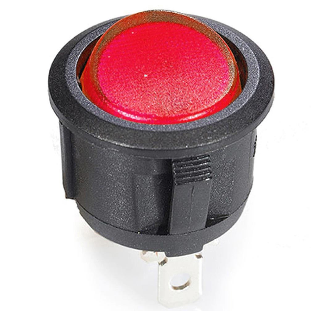 Switch Round Rocker W/red Led 10 Pack