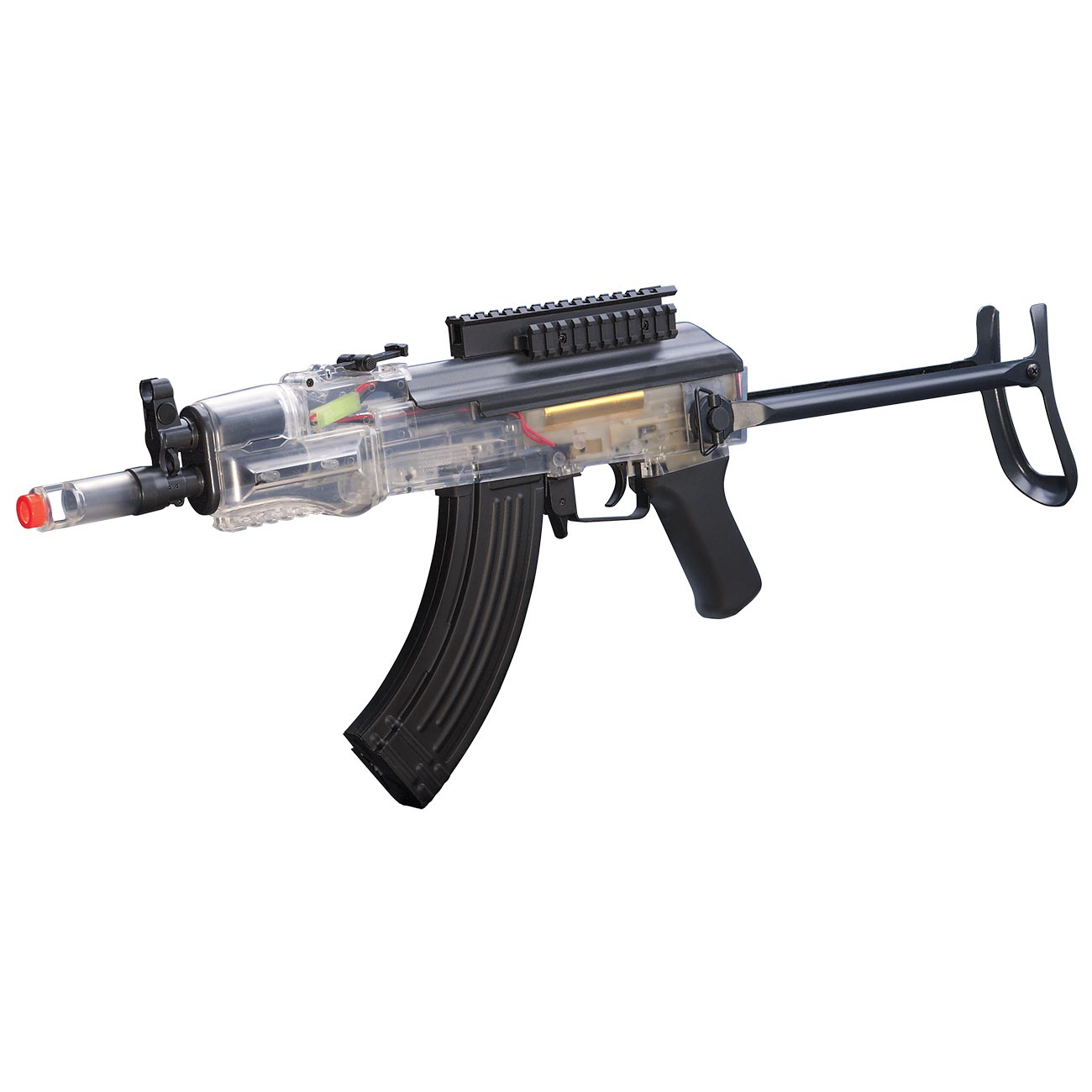 Game Face 76 Electric Full Or Semi-auto Tactical Ak Style Airsoft Carbine (clear)