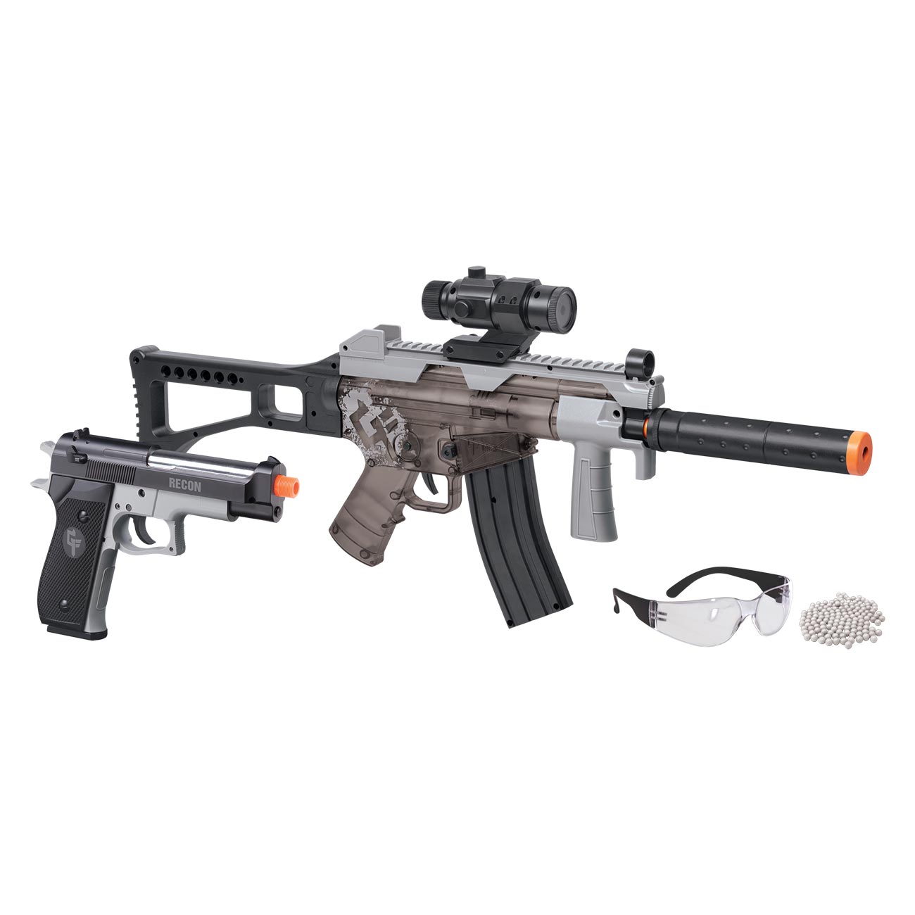 Game Face Ghost Affliction Aeg Full-auto Airsoft Rifle/spring-powered Pistol Kit