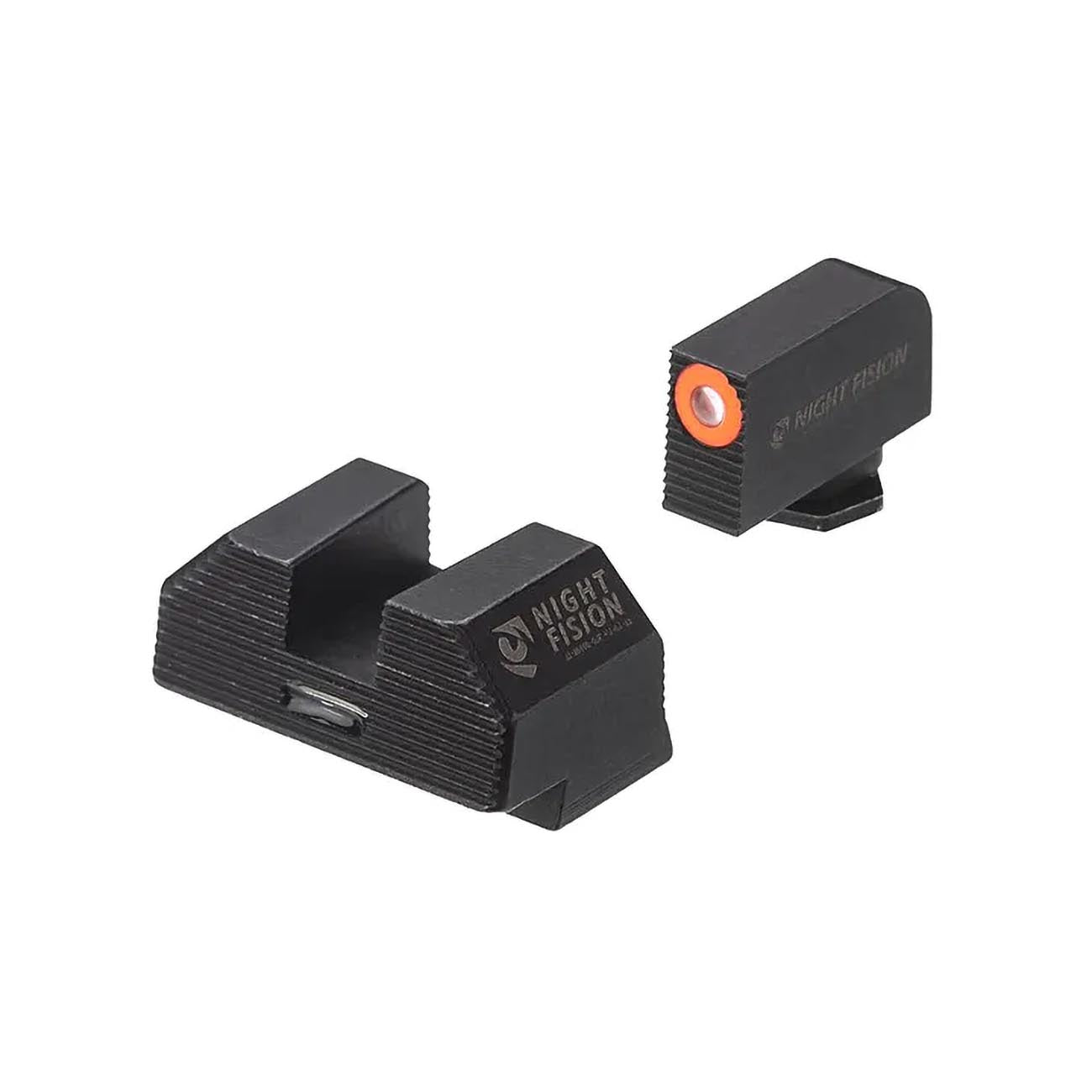 Night Fision Costa Ludus Night Sight Set Glock 42/43/43x/43x Mos Orange Front Ring/rear Green Bar