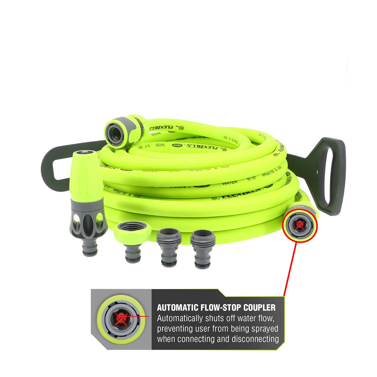 Flexzilla® Garden Hose Kit With Quick Connect Attachments 1/2" X 50' Zillagreen®