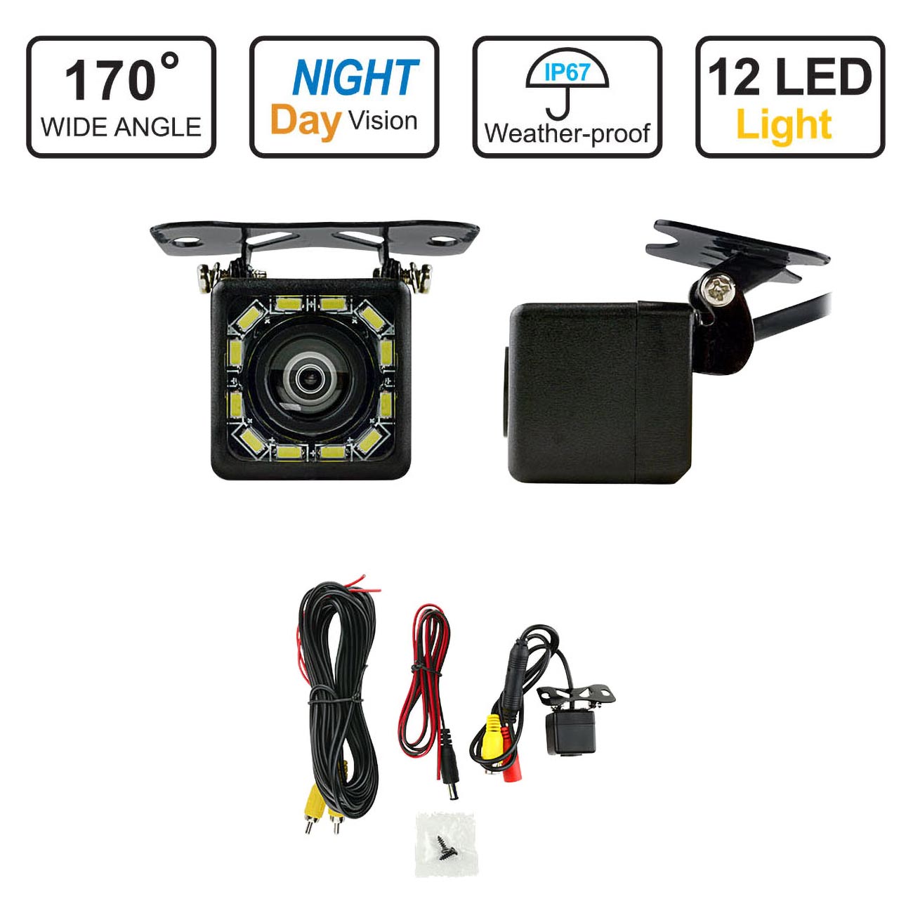 Pipeman's Installsolution Car Review Camera 12 Led Lights With Guideline View