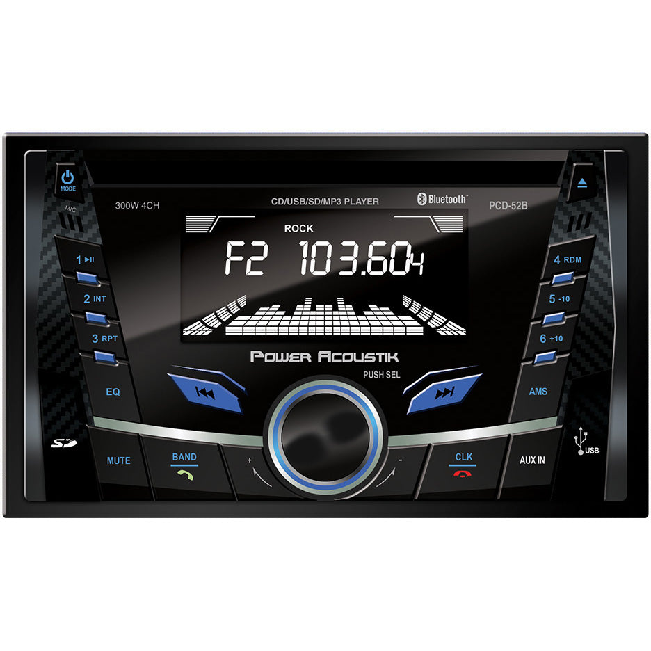 Power Acoustik Double Din Am/fm/cd/usb/bt