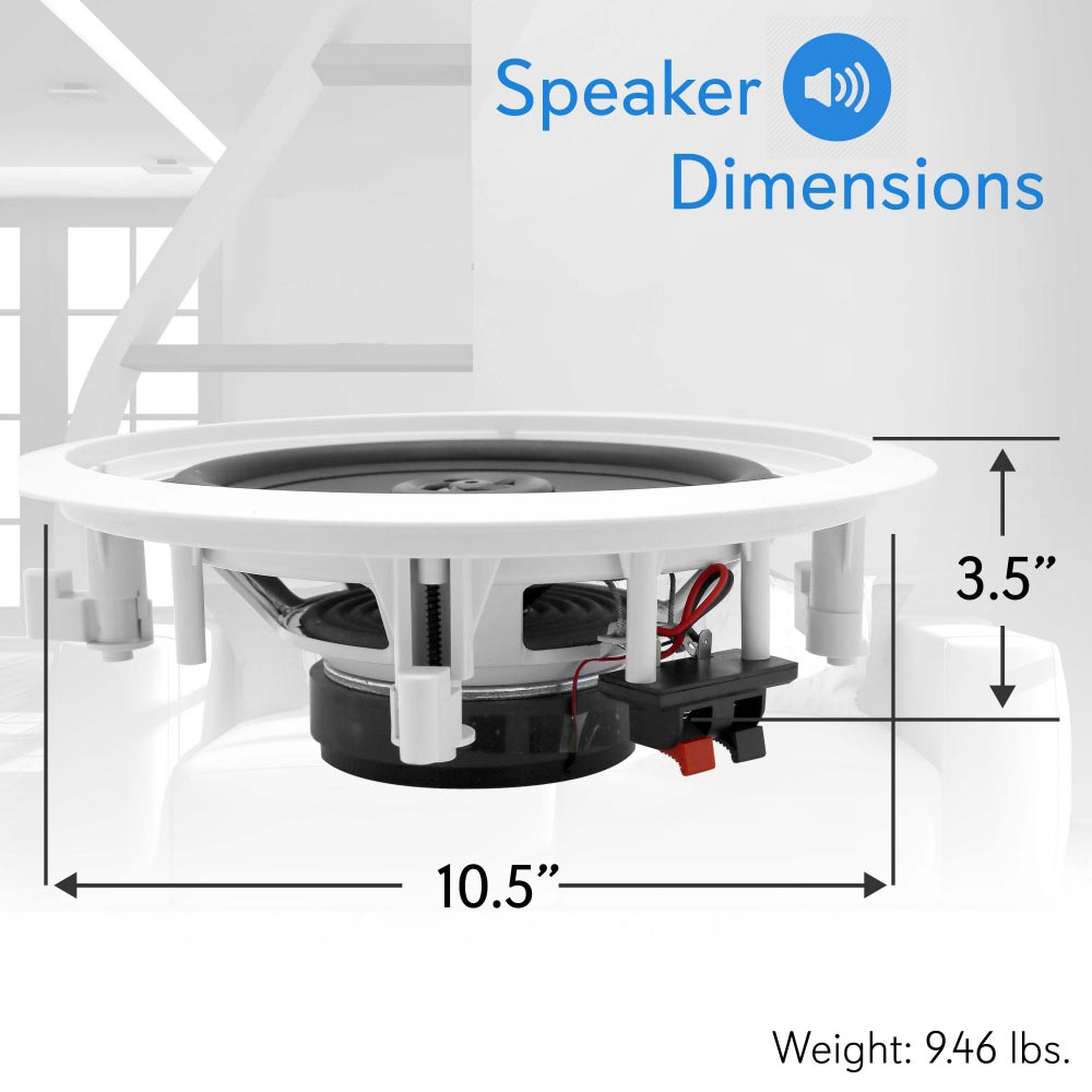 Pyle Speaker Ceiling Mount 8" 2-way - Round Pair