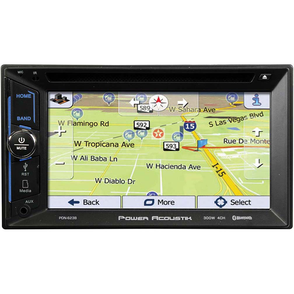 Power Acoustik D.din 6.2" Touchscreen Am/fm/dvd/cd/bt/navigation