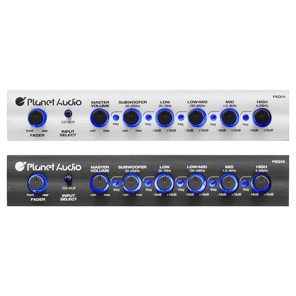 Planet 5 Band Equalizer Aux Input Master Volume Control Half Din Size Chassis