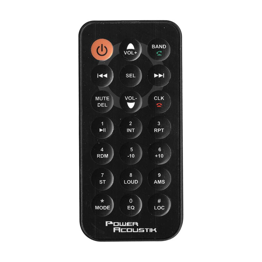 Power Acoustik 4.3” Single Din Mechless Fixed Face Receiver With Bluetooth Usb/sd Inputs And Remote