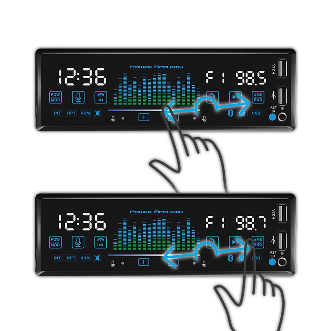 Power Acoustik Mechless Mp3/wma Receiver With Bluetooth & Hand Gesture Control