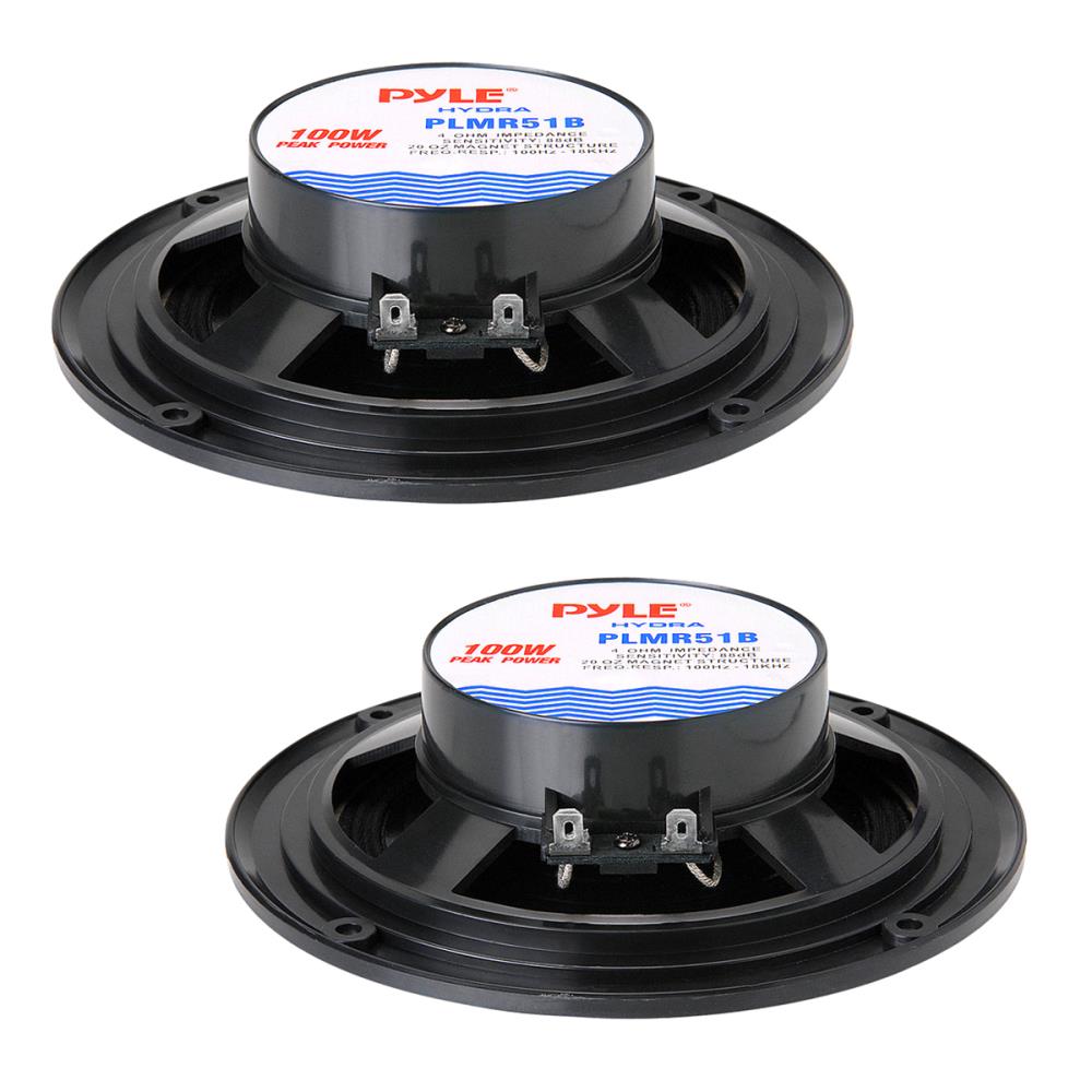 Pyle Marine 5.25” Dual Cone Speakers (black)