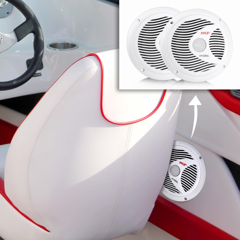 Pyle Marine 6.5” Dual Cone Speakers (white)