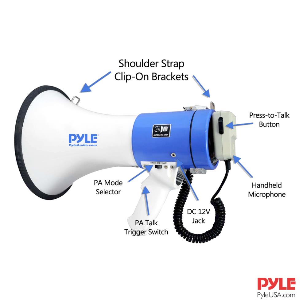 Pyle 50w Mini Megaphone With Siren