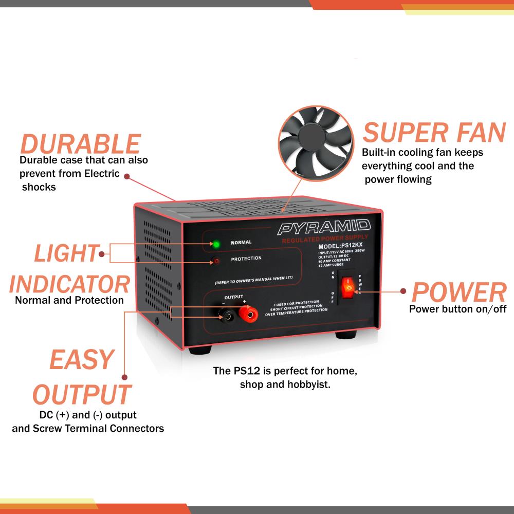 Pyramid 10 Amp Dc Power Supply