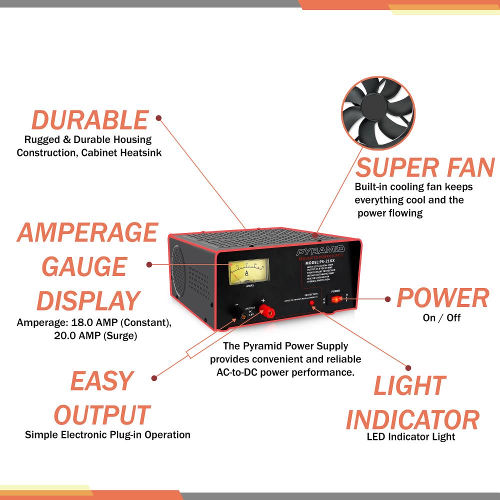 Pyramid 18 Amp Power Supply