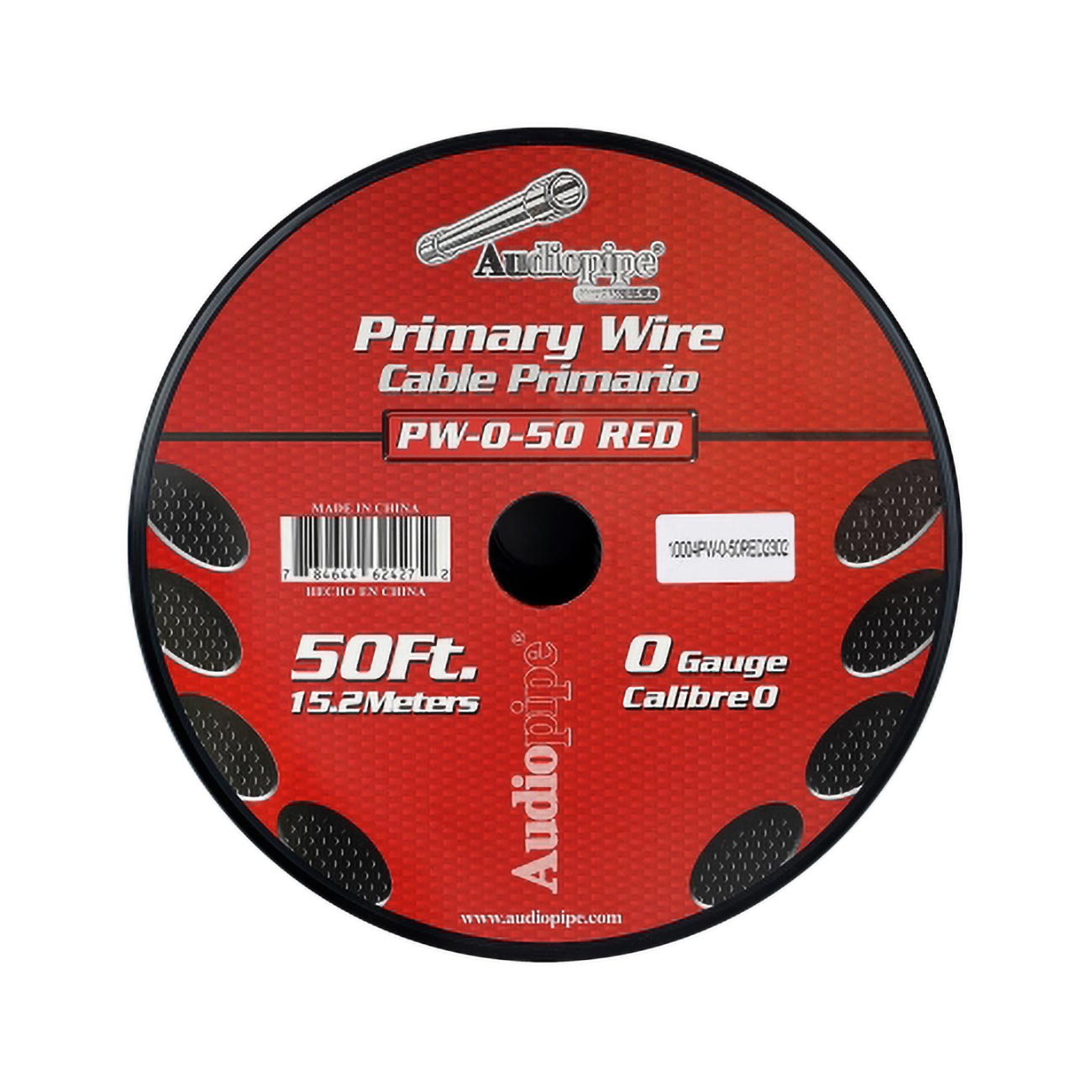 Audiopipe Power Cable 0-gauge 50 Foot Spool - Red