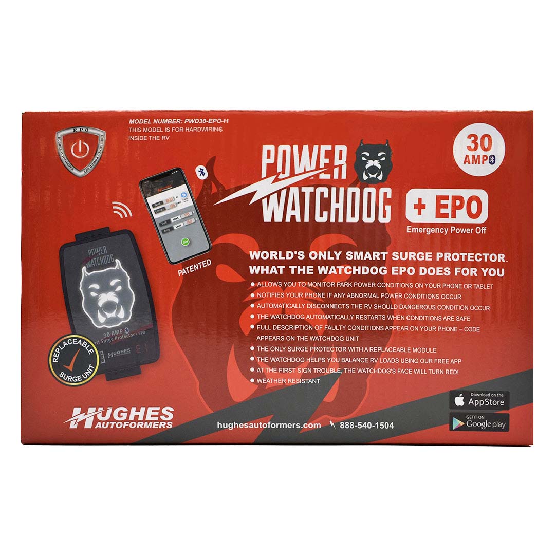 Hughes Power Watchdog Bluetooth Hardwired Surge Protector With Epo - 30 Amp