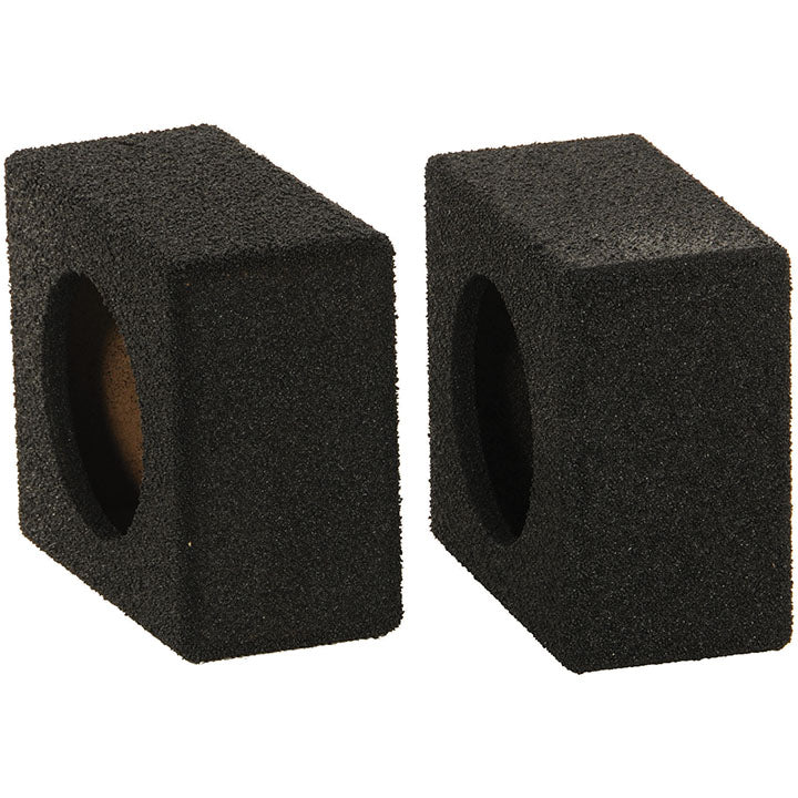 Qpower Empty 6.5" Square Speaker Enclosure Pair Qbomb (spray On Black Bedliner Coating)