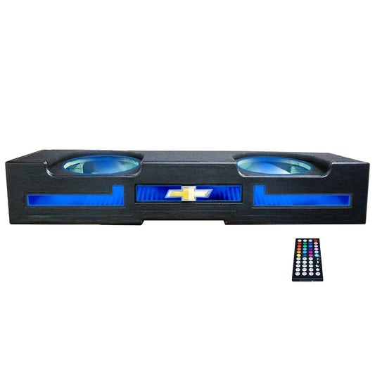 Qpower Qluxe Dual 10″ Vented With Rgb Led Illumination Chevy 2014-2018 Crew Cab