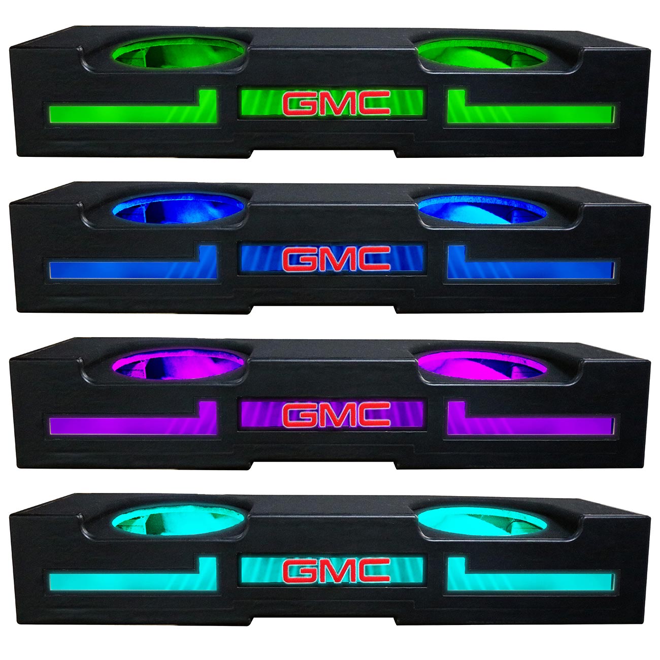 Qpower Qluxe Dual 10″ Vented With Rgb Led Illumination Gmc 2014-2018 Crew Cab