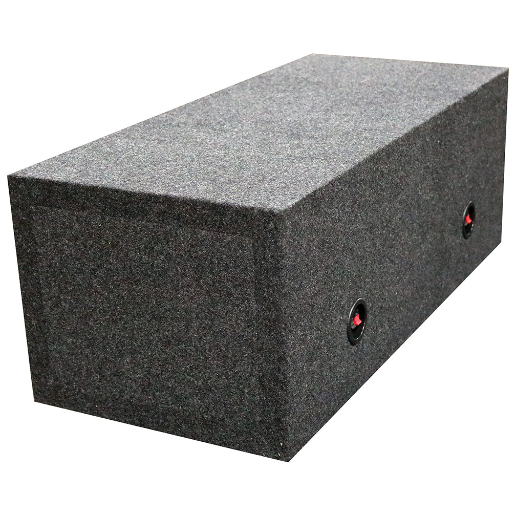 Empty Woofer Box (2)12" Qpower Square Style; *mspq12e*