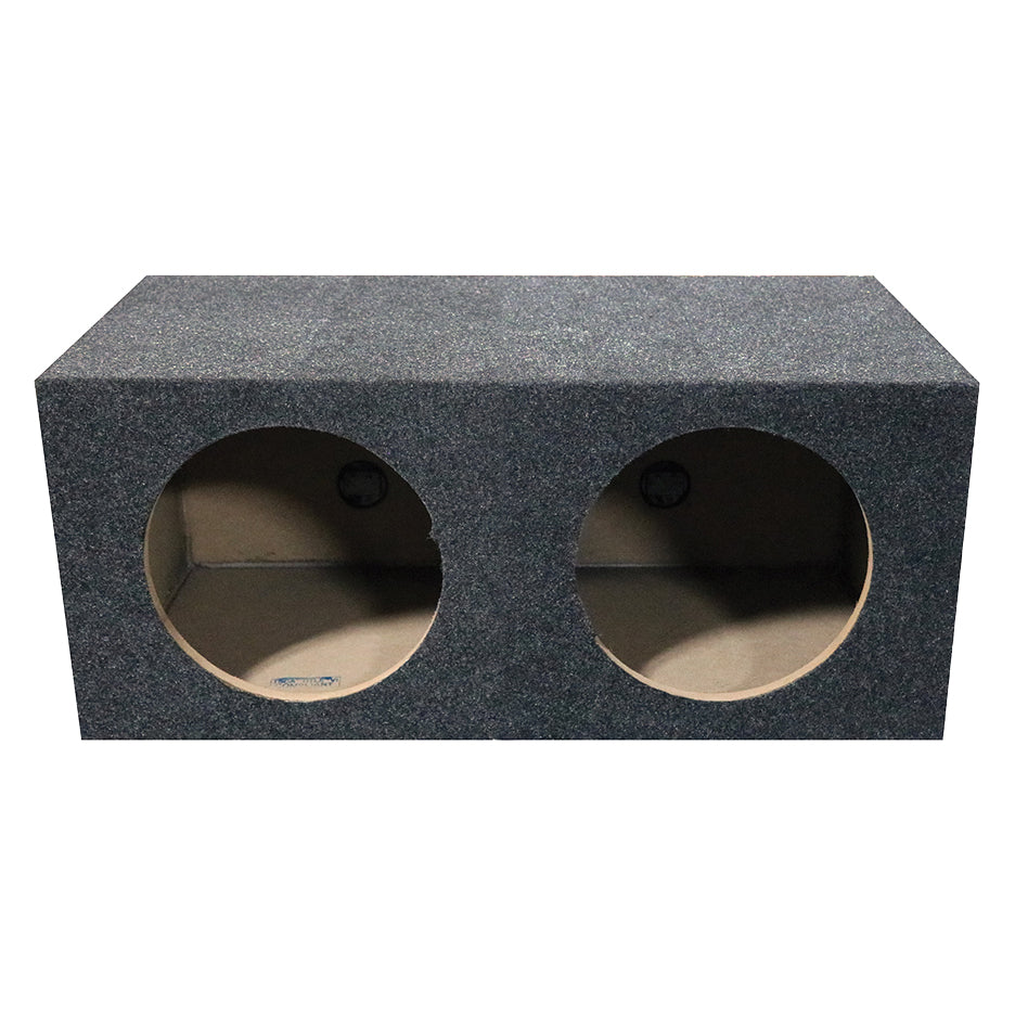 Empty Woofer Box (2)12" Qpower Square Style; *mspq12e*