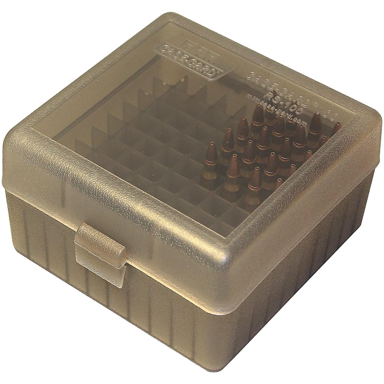 Mtm Ammo Box 100 Round Flip-top 223 204 Ruger 6x47 Clear Smoke