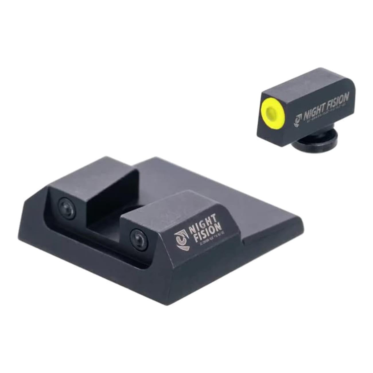 Night Fision Tritium Sights For Taurus G2c/g2/g3/tx22 - Yellow Tritium Front Ring/tritium Black Ring