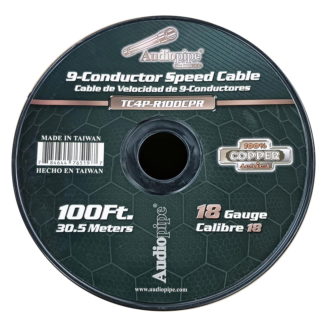 Audiopipe 100% Copper 9-conductor Speed Cable - 100 Ft