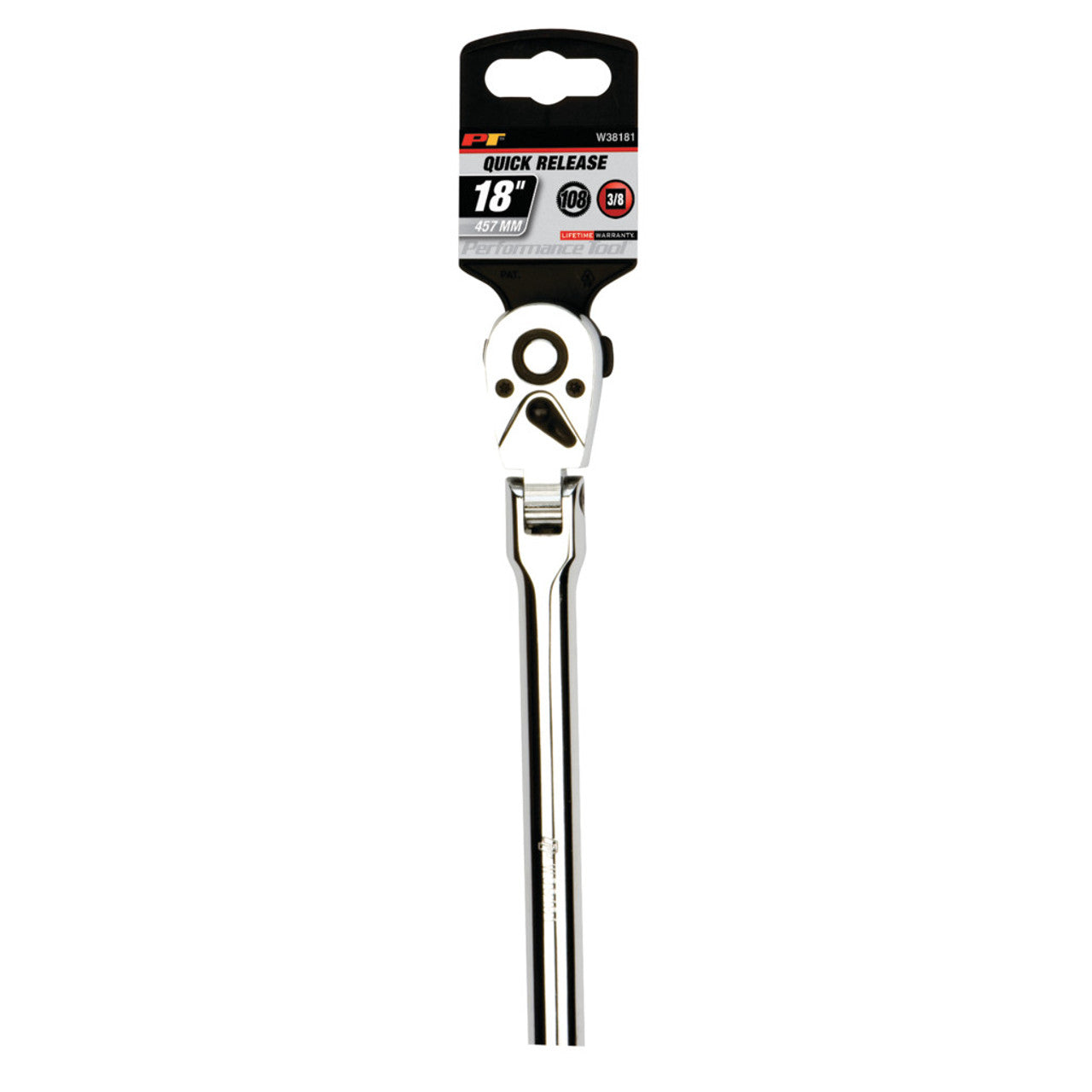 Performance Tool 3/8" Drive Flex Pt Head Long Ratchet (length: 18")